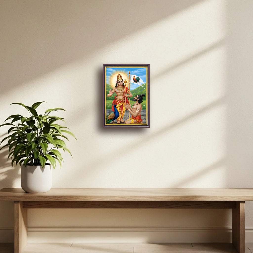 Lord Muruga and Arunagirinathar | Spiritual Guru | Powerful Photo Frame | A3 | A4 | 6x8 inch