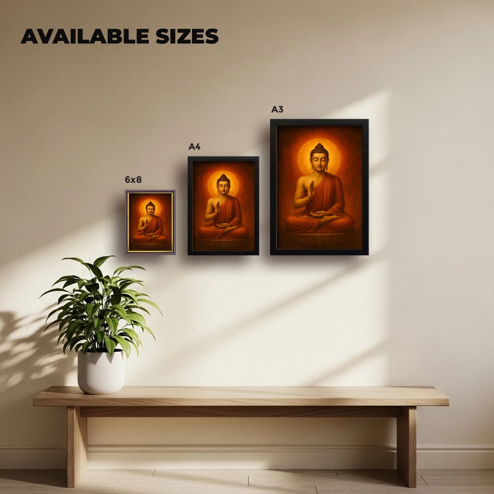 Lord Buddha | Spiritual Guru | Powerful Photo Frame | A3 | A4 | 6x8 inch
