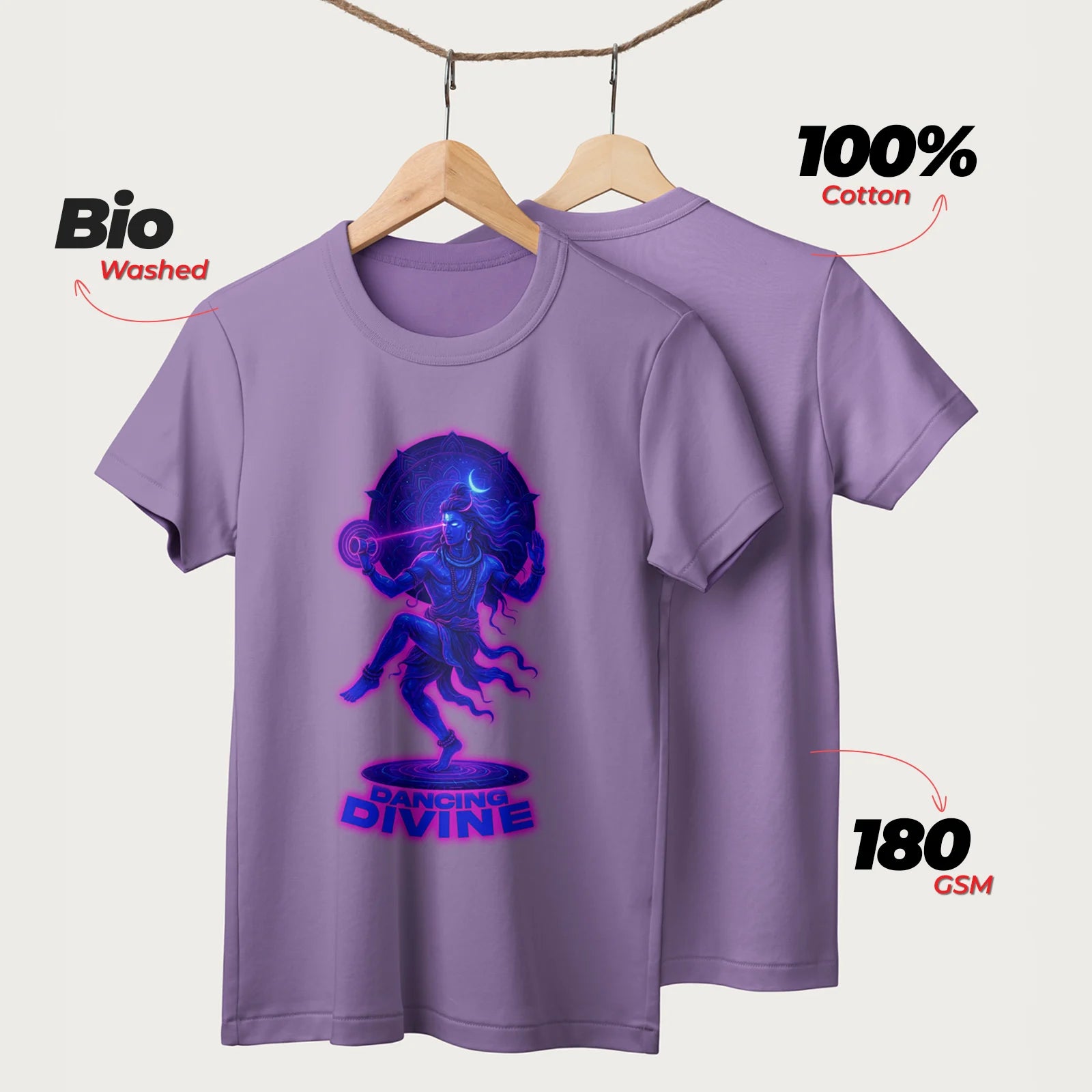Dancing Divine | English | Unisex T-Shirt | 100% Cotton | Regular Fit | Spiritual Graphic Tee