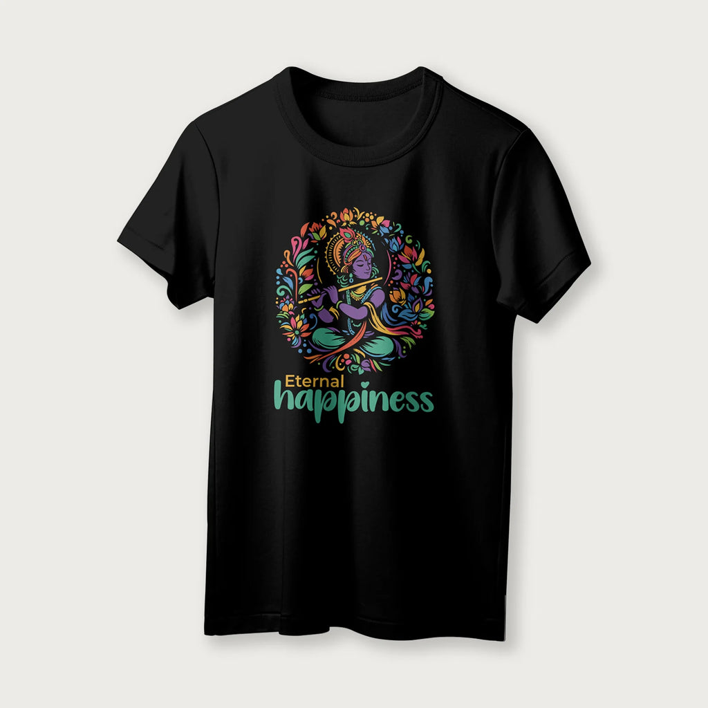 Eternal Happiness |  English | Unisex T-Shirt | 100% Cotton | Regular Fit | Spiritual Graphic Tee