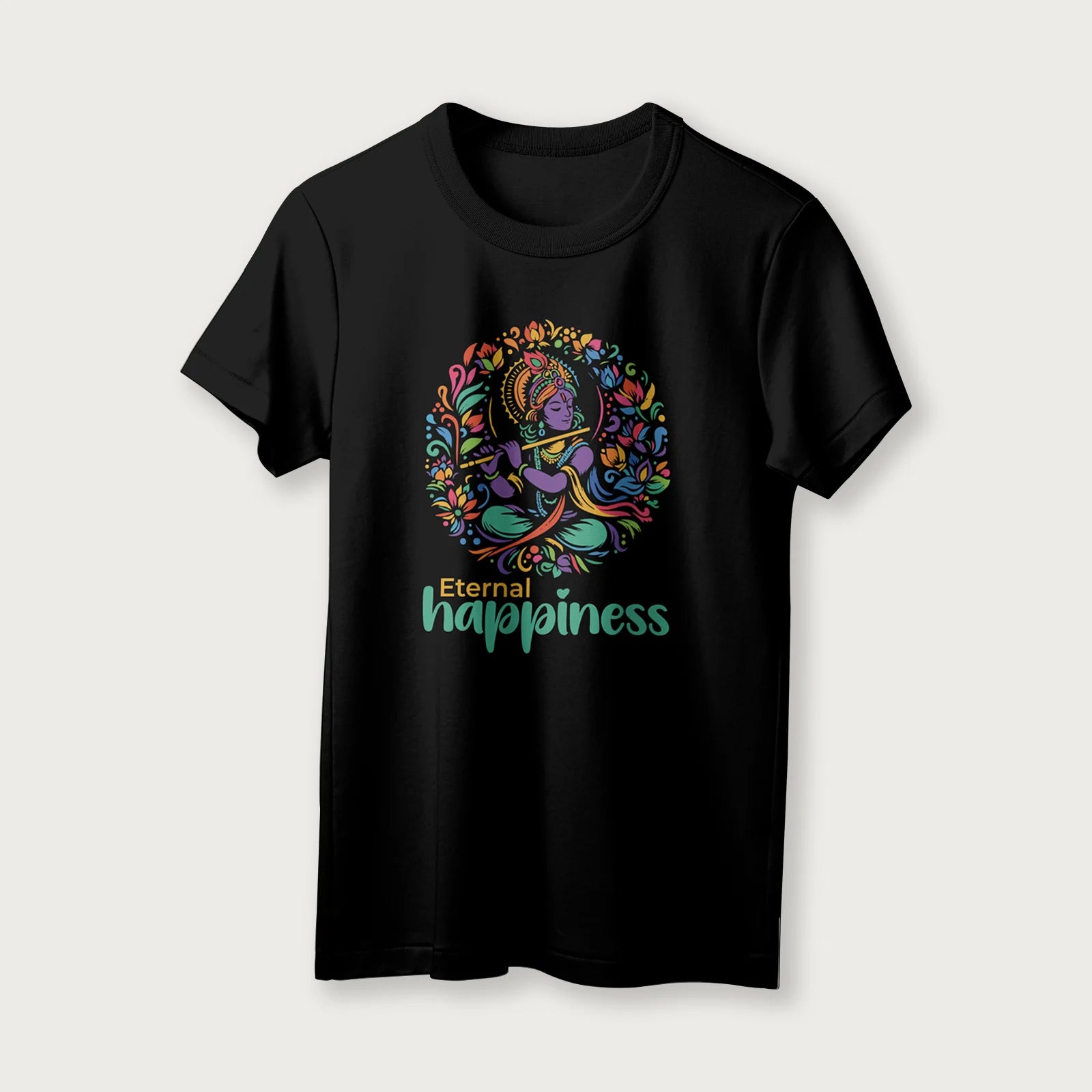 Eternal Happiness |  English | Unisex T-Shirt | 100% Cotton | Regular Fit | Spiritual Graphic Tee