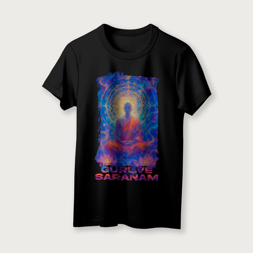 Guruve Saranam | English | Unisex T-Shirt | 100% Cotton | Regular Fit | Spiritual Graphic Tee | D1
