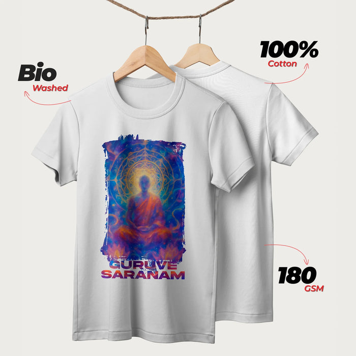 Guruve Saranam | English | Unisex T-Shirt | 100% Cotton | Regular Fit | Spiritual Graphic Tee | D1