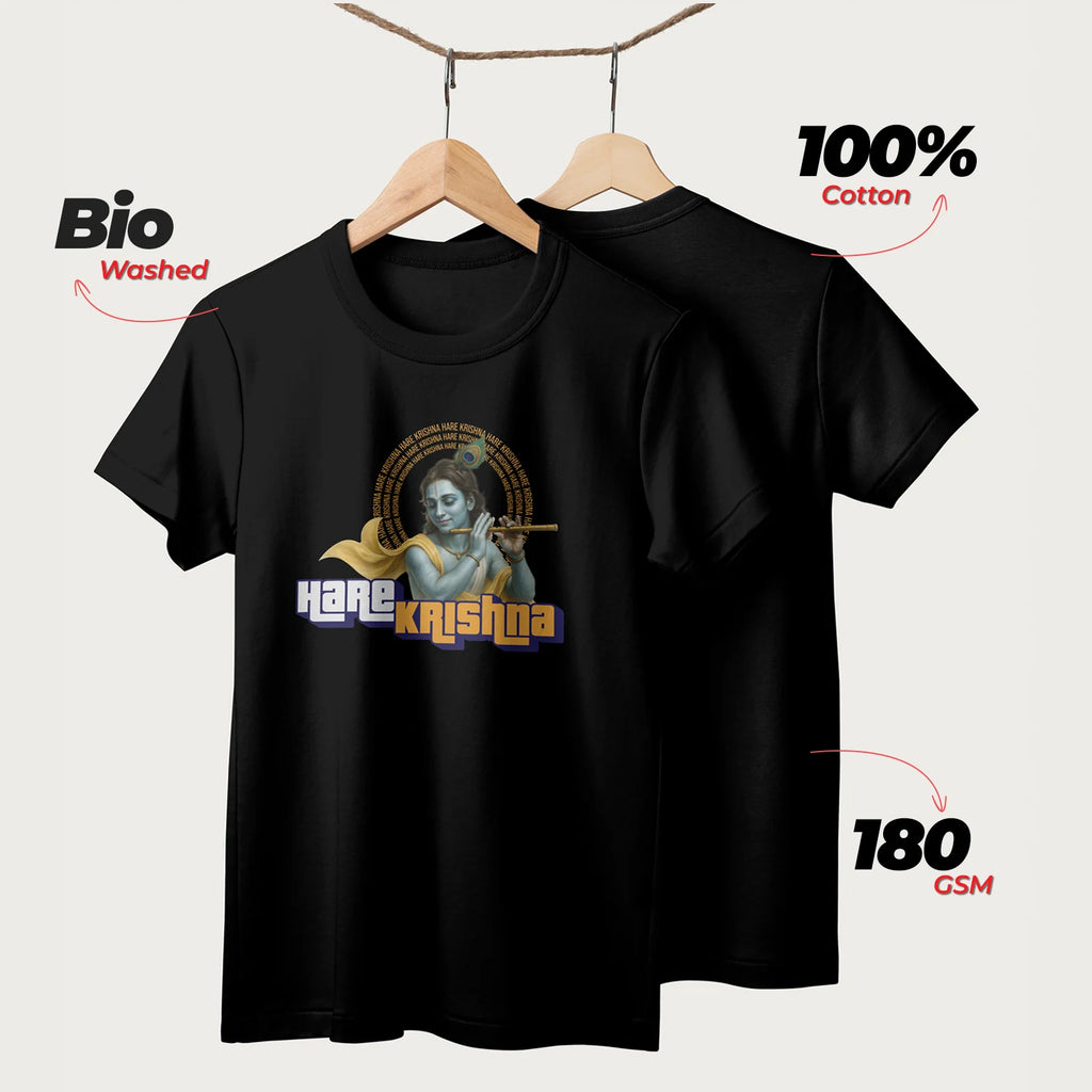 Hare Krishna | English | Unisex T-Shirt | 100% Cotton | Regular Fit | Spiritual Graphic Tee