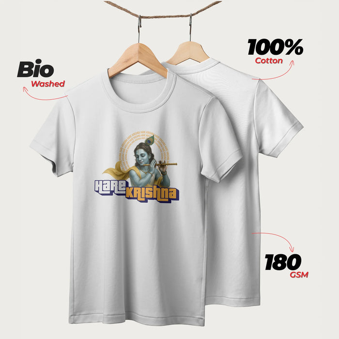 Hare Krishna | English | Unisex T-Shirt | 100% Cotton | Regular Fit | Spiritual Graphic Tee