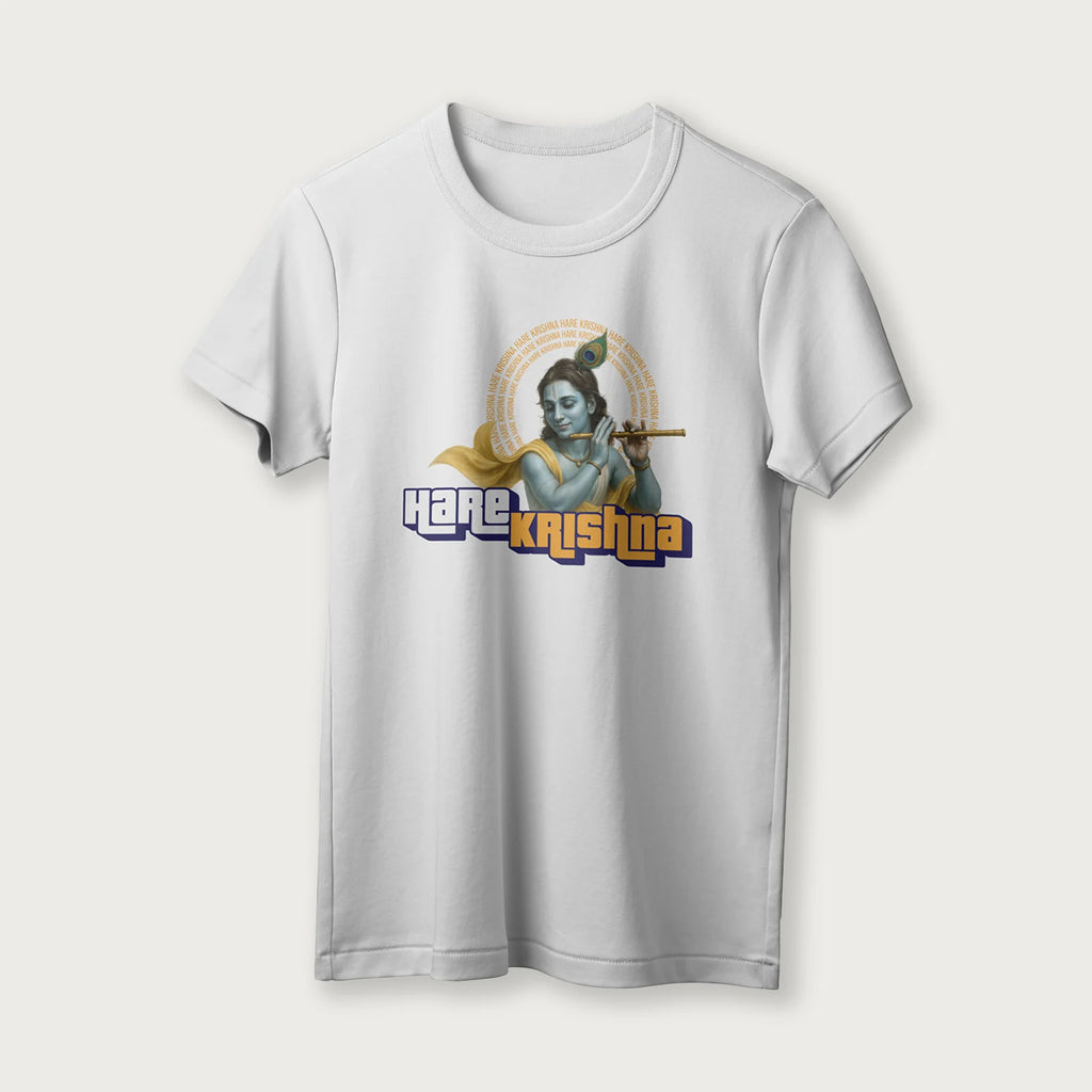 Hare Krishna | English | Unisex T-Shirt | 100% Cotton | Regular Fit | Spiritual Graphic Tee