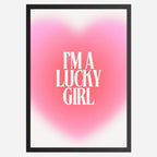 I am a lucky girl with heart - Wall Art A3 Size Photo Frame (297 x 420 mm)