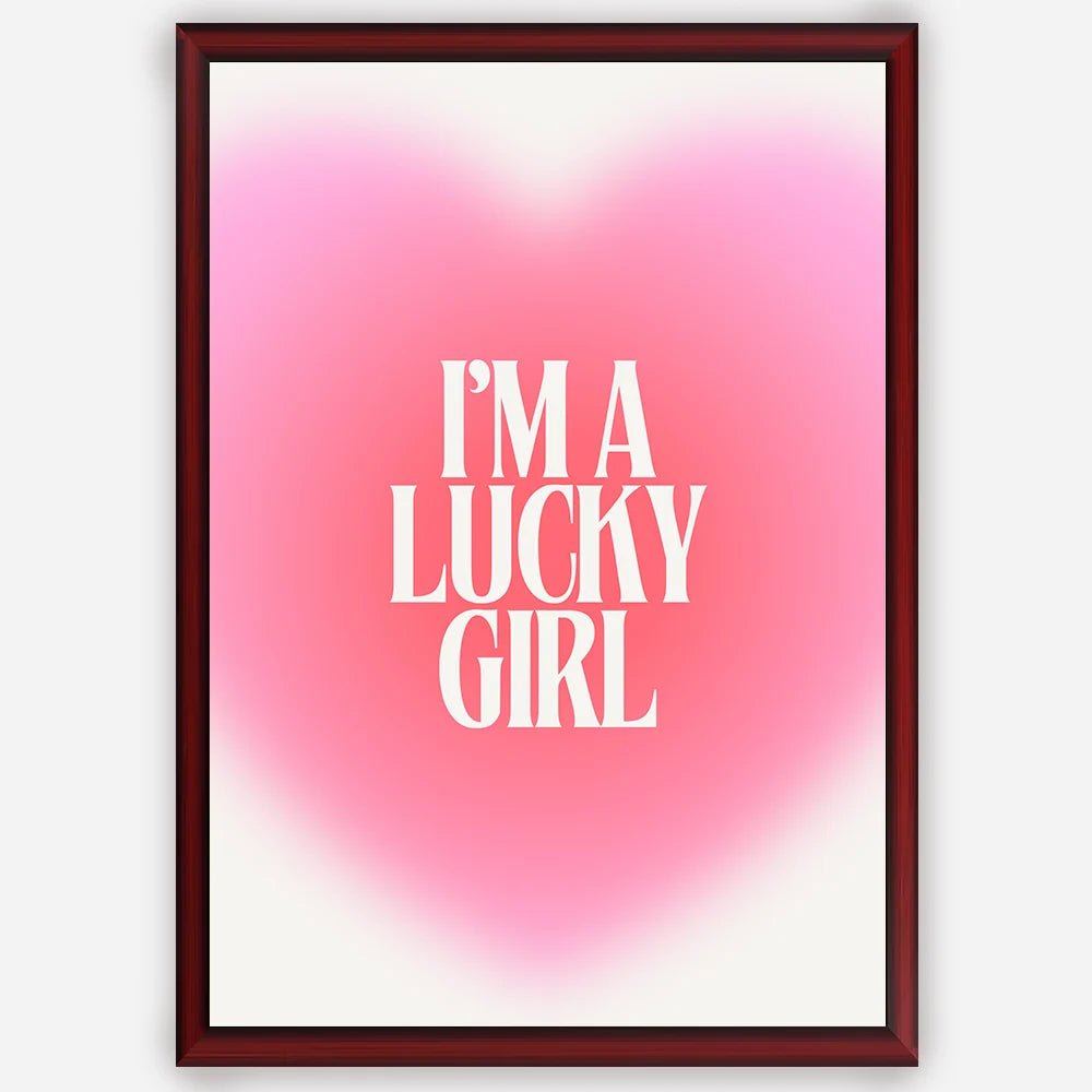 I am a lucky girl with heart - Wall Art A3 Size Photo Frame (297 x 420 mm)