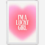 I am a lucky girl with heart - Wall Art A3 Size Photo Frame (297 x 420 mm)