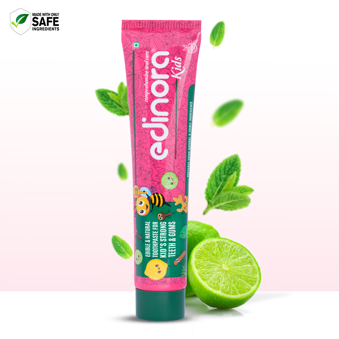 EDINORA KIDS TOOTHPASTE without SLS, Parabens, Harsh chemicals | Edible grade and safe if accidentally swallowed
