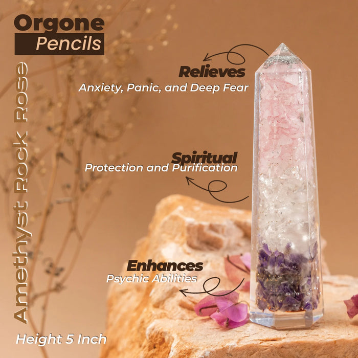 Orgone Amethyst Rock Rose Pencil