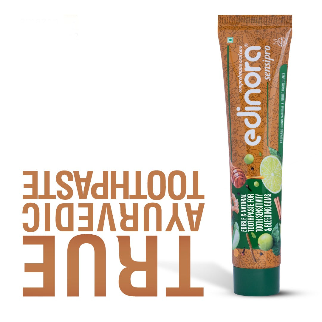 Edinora Sensipro ayurvedic toothpaste | For sensitivity, bad breath & bleeding gums | Oral microbiome friendly | No SLS, Parabens
