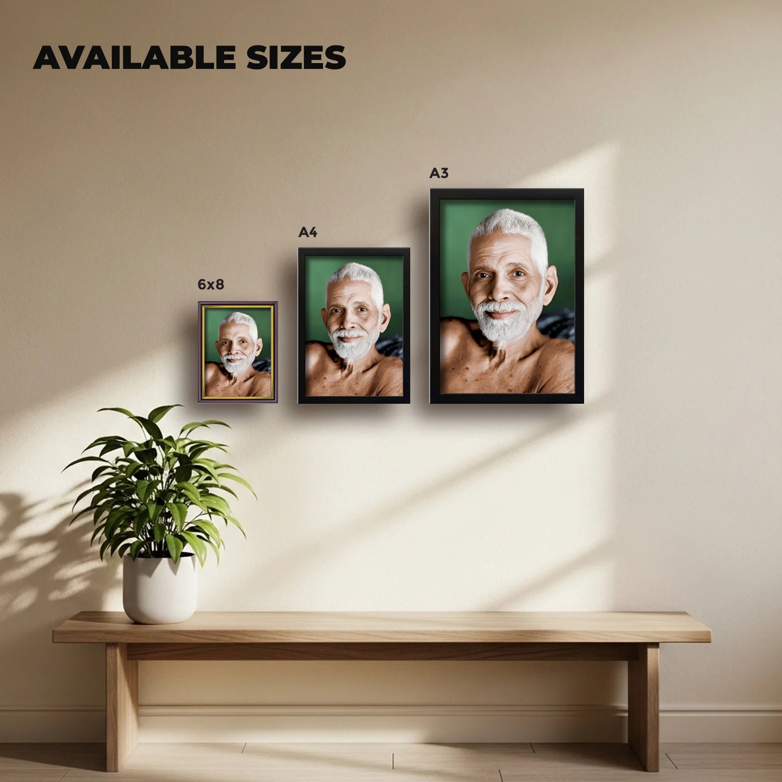 Ramana Maharshi | Spiritual Guru | Powerful Photo Frame | A3 | A4 | 6x8 inch