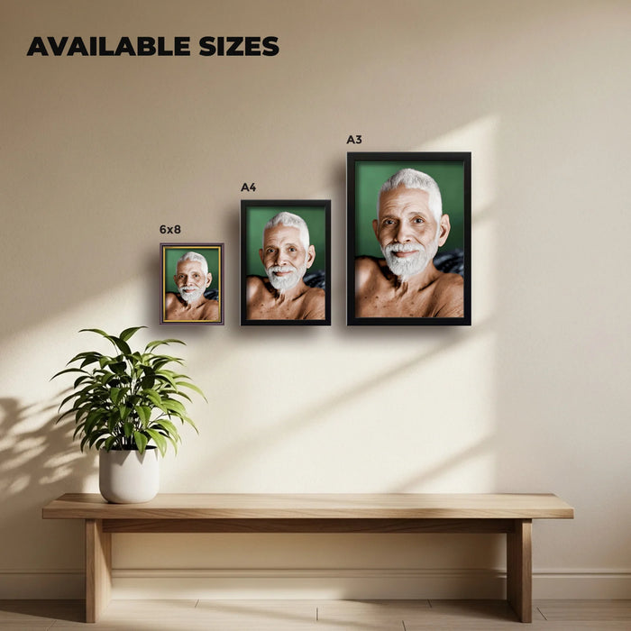 Ramana Maharshi | Spiritual Guru | Powerful Photo Frame | A3 | A4 | 6x8 inch