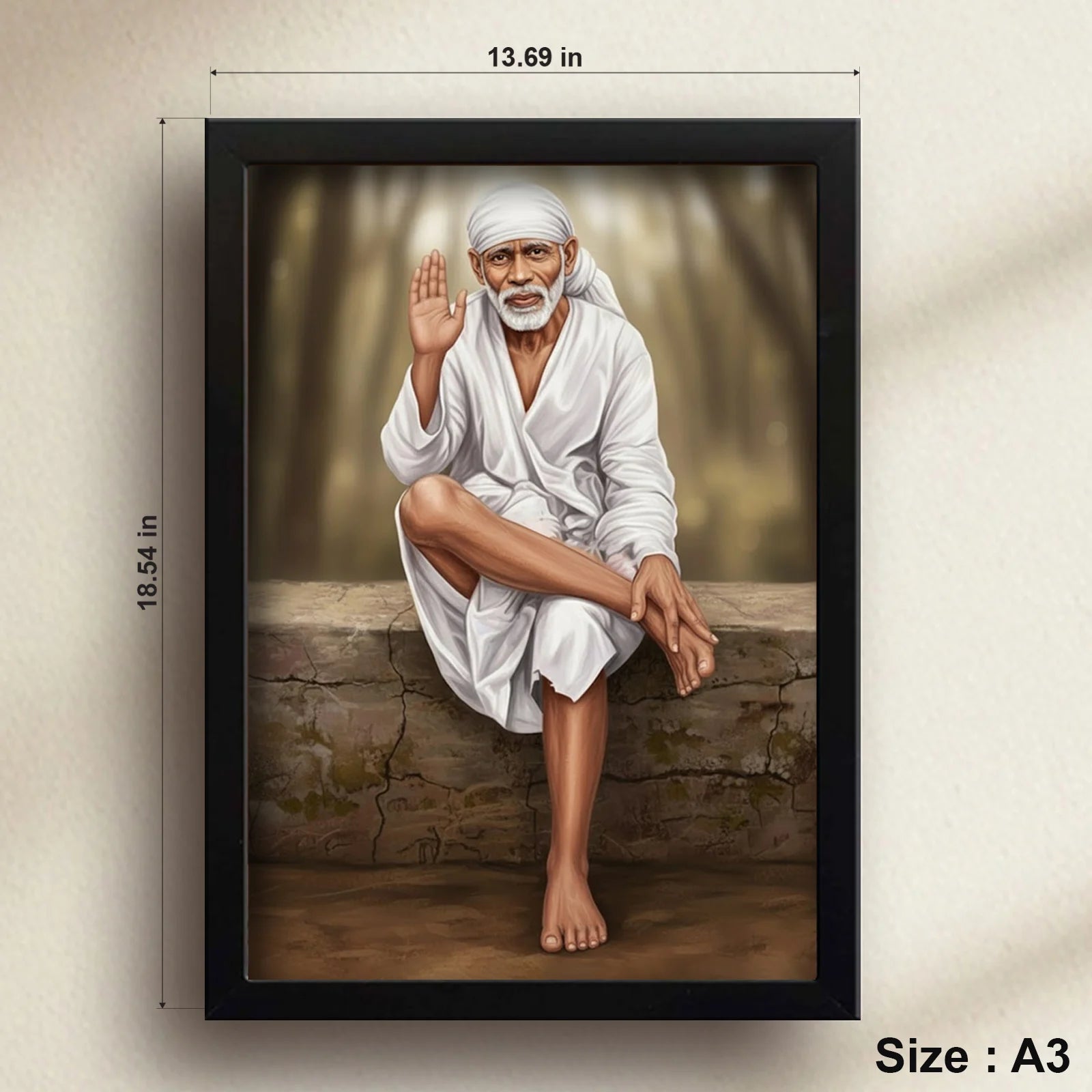 Shirdi Sai Baba | Spiritual Guru | Powerful Photo Frame | A3 | A4 | 6x8 inch