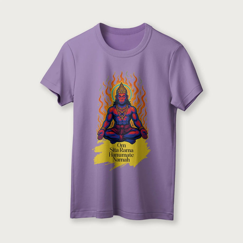 Om Sita Rama Hanumate Namah | English | Unisex T-Shirt | 100% Cotton | Regular Fit | Spiritual Graphic Tee | D1