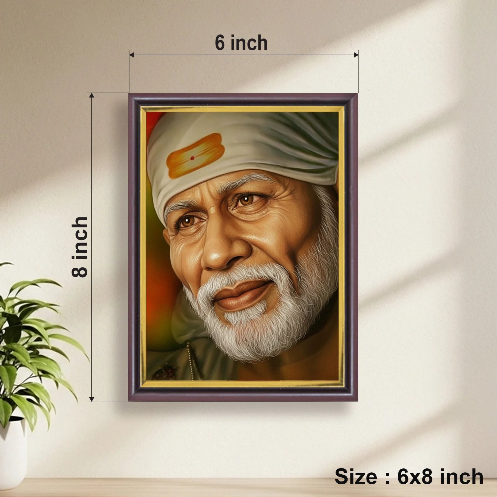 Shirdi Sai Baba | Spiritual Guru | Powerful Photo Frame | A3 | A4 | 6x8 inch D2
