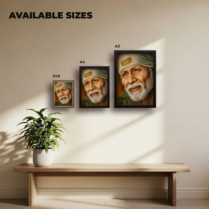 Shirdi Sai Baba | Spiritual Guru | Powerful Photo Frame | A3 | A4 | 6x8 inch D2