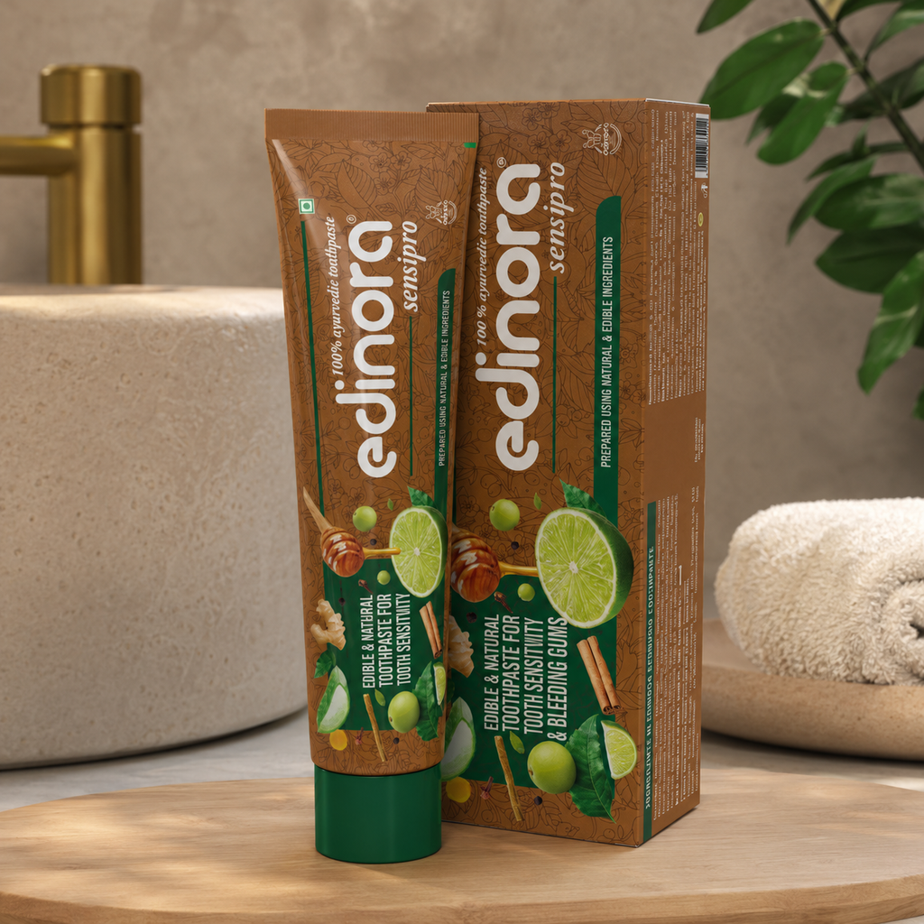 Edinora Sensipro ayurvedic toothpaste | For sensitivity, bad breath & bleeding gums | Oral microbiome friendly | No SLS, Parabens