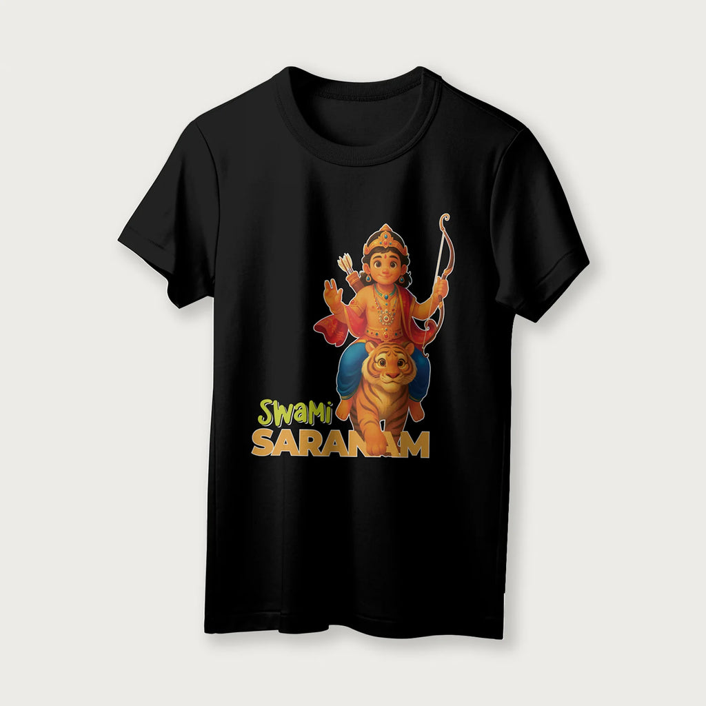 Swami Saranam | English | Unisex T-Shirt | 100% Cotton | Regular Fit | Spiritual Graphic Tee | D1