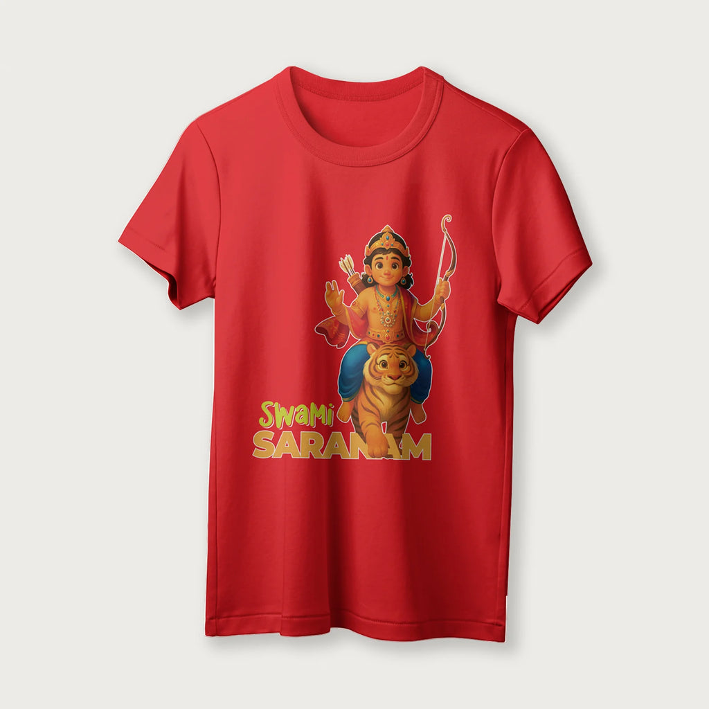 Swami Saranam | English | Unisex T-Shirt | 100% Cotton | Regular Fit | Spiritual Graphic Tee | D1