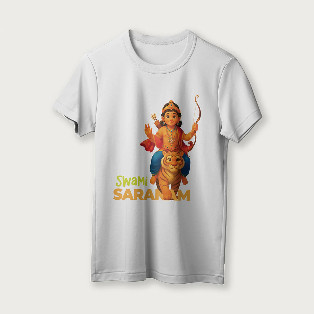 Swami Saranam | English | Unisex T-Shirt | 100% Cotton | Regular Fit | Spiritual Graphic Tee | D1