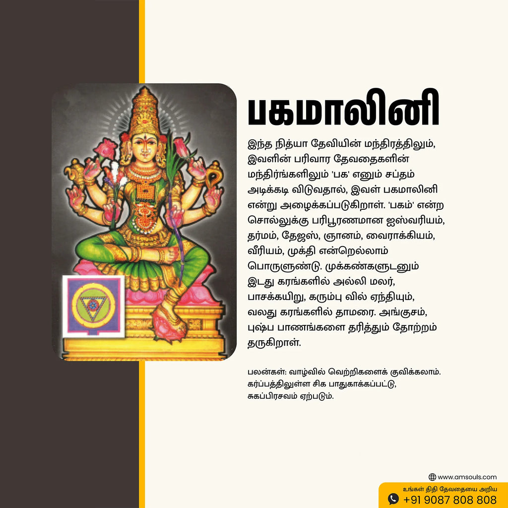 Sri Bhagamalini | Thithi Devathai | Energized Powerful Photo Frame | 6x8 inch
