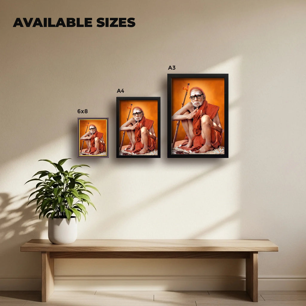 Kanchi Mahaperiyava | Spiritual Guru | Powerful Photo Frame | A3 | A4 | 6x8 inch