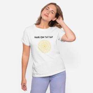 Hari Om Tat Sat Golden Mandala- Devotional Unisex T-shirt